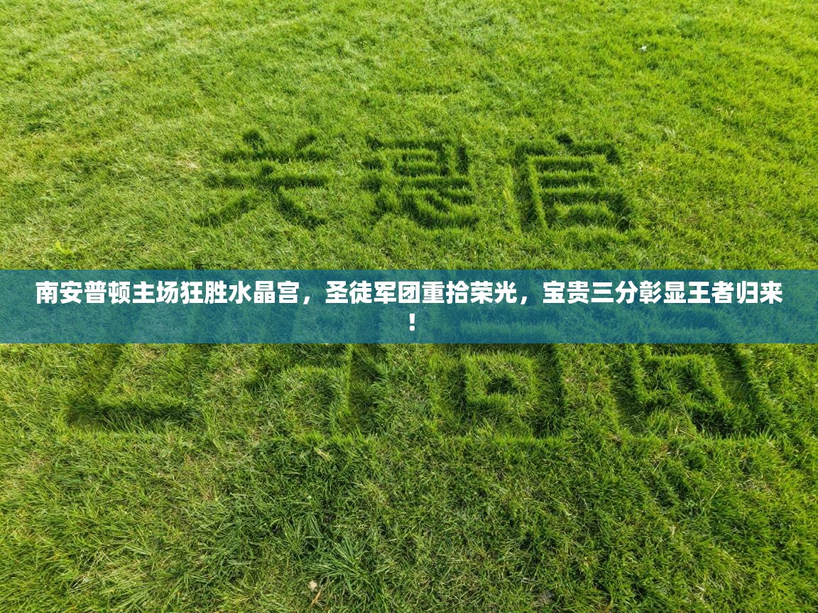 南安普顿主场狂胜水晶宫,圣徒军团重拾荣光,宝贵三分彰显王者归来! 第1张